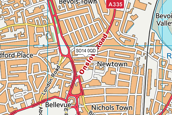 SO14 0QD map - OS VectorMap District (Ordnance Survey)