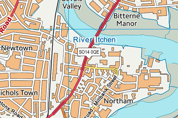 SO14 0QE map - OS VectorMap District (Ordnance Survey)