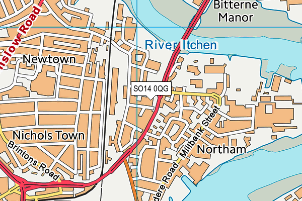 SO14 0QG map - OS VectorMap District (Ordnance Survey)