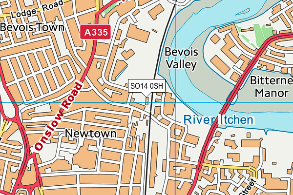 SO14 0SH map - OS VectorMap District (Ordnance Survey)