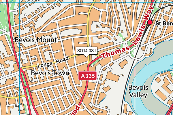 SO14 0SJ map - OS VectorMap District (Ordnance Survey)