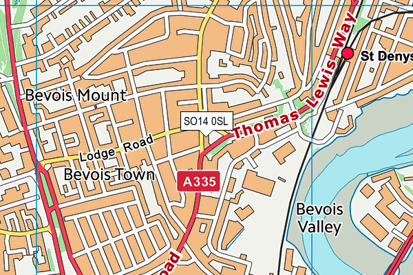 SO14 0SL map - OS VectorMap District (Ordnance Survey)