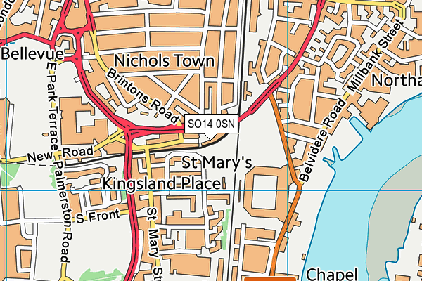 SO14 0SN map - OS VectorMap District (Ordnance Survey)
