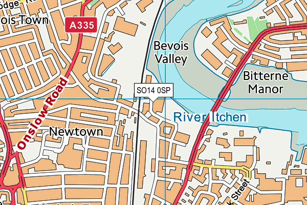 SO14 0SP map - OS VectorMap District (Ordnance Survey)