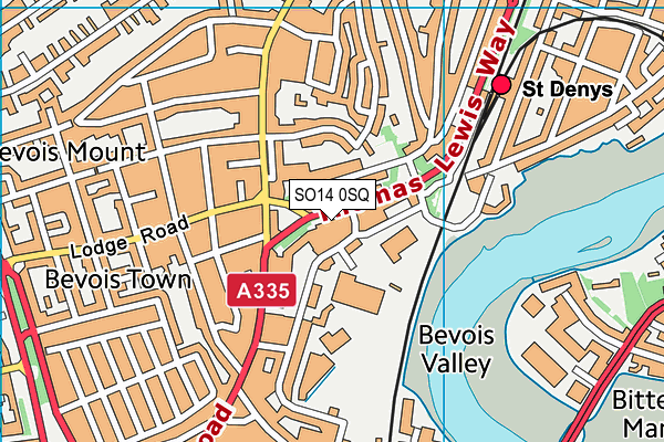 SO14 0SQ map - OS VectorMap District (Ordnance Survey)