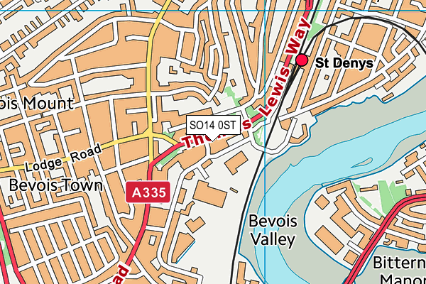 SO14 0ST map - OS VectorMap District (Ordnance Survey)