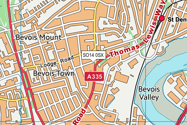 SO14 0SX map - OS VectorMap District (Ordnance Survey)