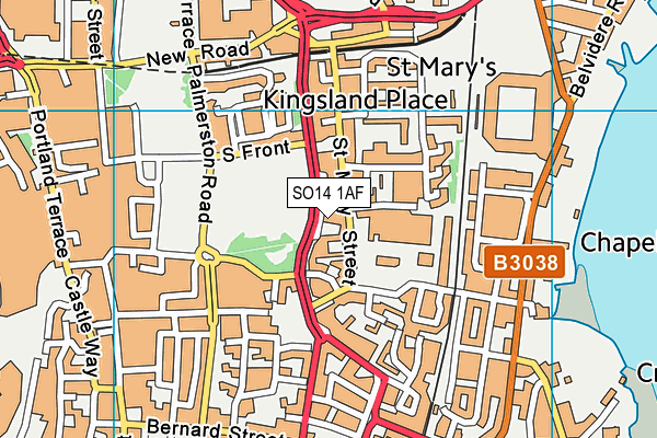 SO14 1AF map - OS VectorMap District (Ordnance Survey)