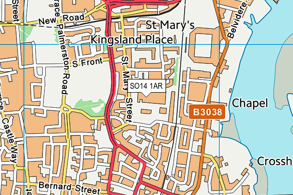 Southampton City College map (SO14 1AR) - OS VectorMap District (Ordnance Survey)