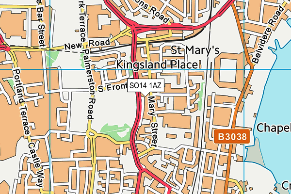 SO14 1AZ map - OS VectorMap District (Ordnance Survey)