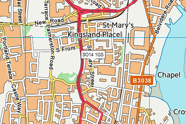 SO14 1GS map - OS VectorMap District (Ordnance Survey)