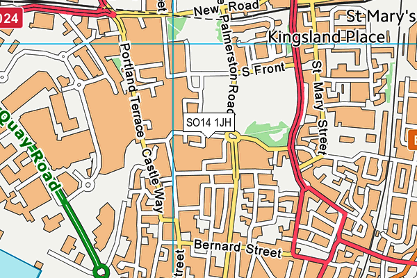 SO14 1JH map - OS VectorMap District (Ordnance Survey)