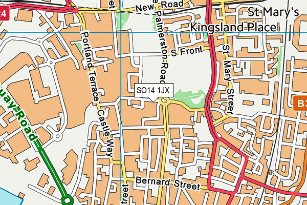 SO14 1JX map - OS VectorMap District (Ordnance Survey)