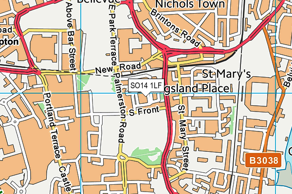 SO14 1LF map - OS VectorMap District (Ordnance Survey)