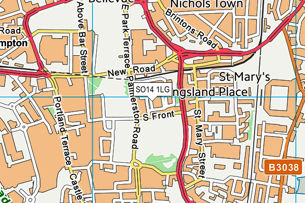 SO14 1LG map - OS VectorMap District (Ordnance Survey)