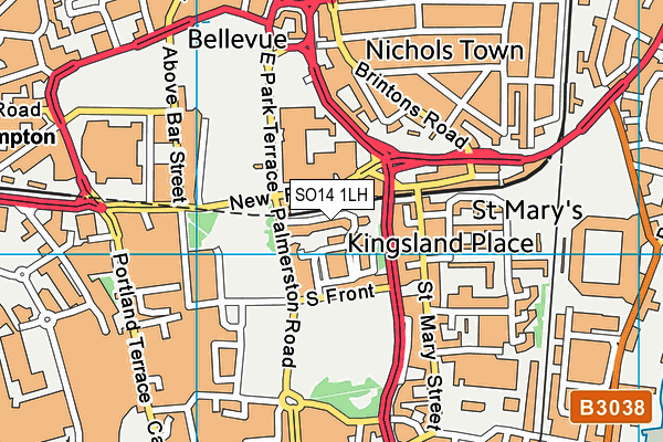 SO14 1LH map - OS VectorMap District (Ordnance Survey)