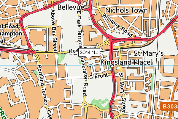 SO14 1LJ map - OS VectorMap District (Ordnance Survey)