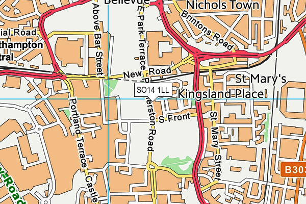 SO14 1LL map - OS VectorMap District (Ordnance Survey)