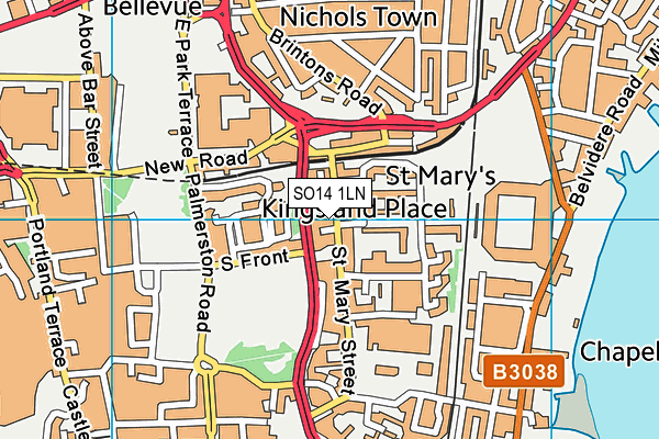 SO14 1LN map - OS VectorMap District (Ordnance Survey)
