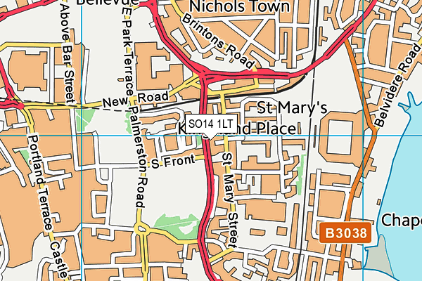 SO14 1LT map - OS VectorMap District (Ordnance Survey)