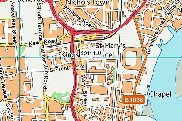 St Marys C Of E Primary School map (SO14 1LU) - OS VectorMap District (Ordnance Survey)