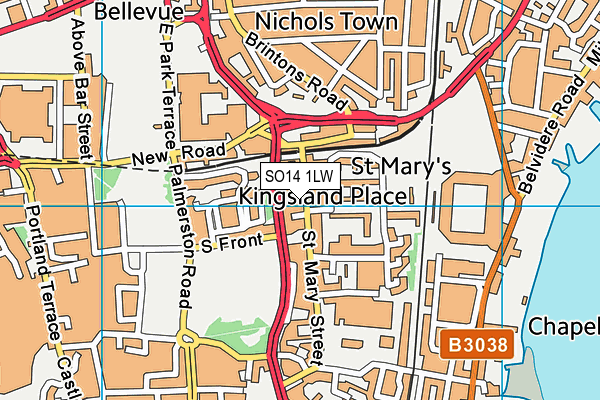 SO14 1LW map - OS VectorMap District (Ordnance Survey)