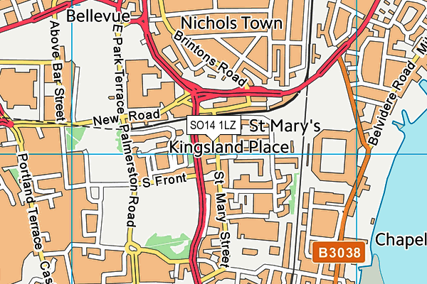 SO14 1LZ map - OS VectorMap District (Ordnance Survey)