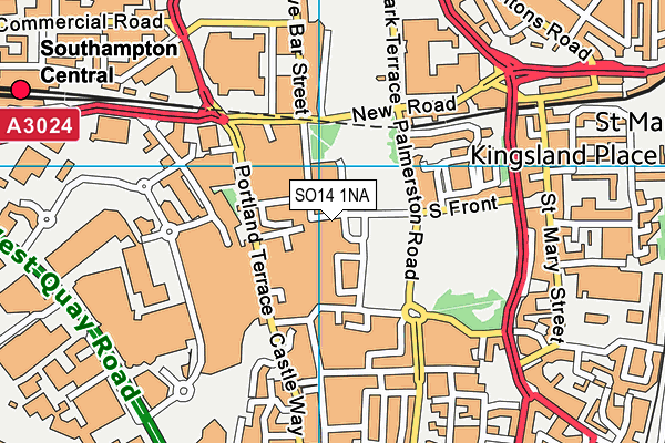 SO14 1NA map - OS VectorMap District (Ordnance Survey)