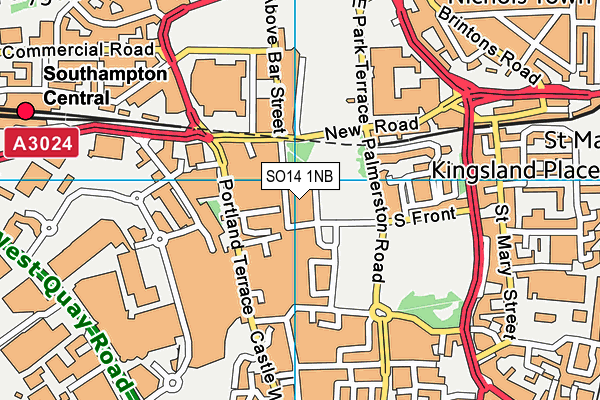 SO14 1NB map - OS VectorMap District (Ordnance Survey)