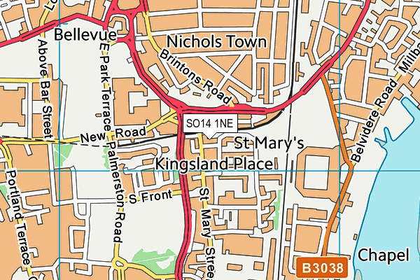 SO14 1NE map - OS VectorMap District (Ordnance Survey)