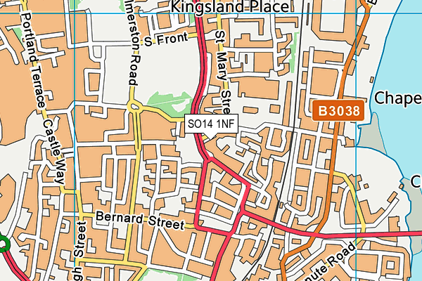 Hope Community School Southampton map (SO14 1NF) - OS VectorMap District (Ordnance Survey)
