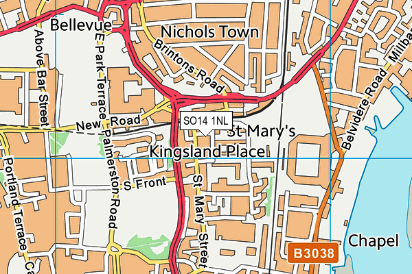 SO14 1NL map - OS VectorMap District (Ordnance Survey)