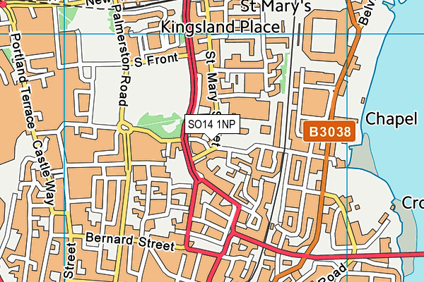 SO14 1NP map - OS VectorMap District (Ordnance Survey)