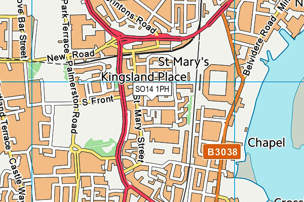 SO14 1PH map - OS VectorMap District (Ordnance Survey)