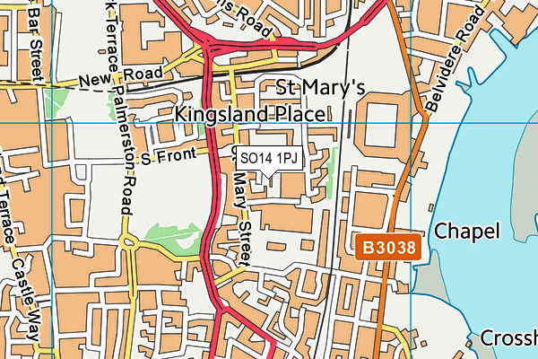 SO14 1PJ map - OS VectorMap District (Ordnance Survey)