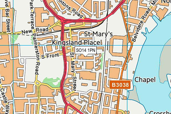SO14 1PN map - OS VectorMap District (Ordnance Survey)