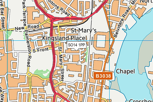 SO14 1PP map - OS VectorMap District (Ordnance Survey)