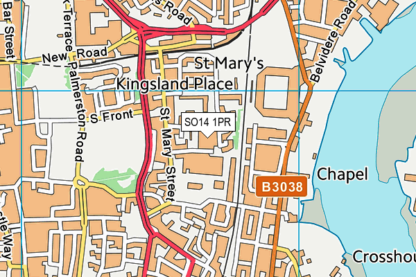 SO14 1PR map - OS VectorMap District (Ordnance Survey)