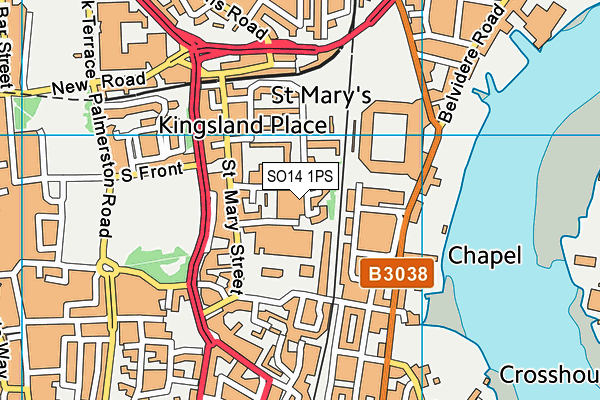 SO14 1PS map - OS VectorMap District (Ordnance Survey)