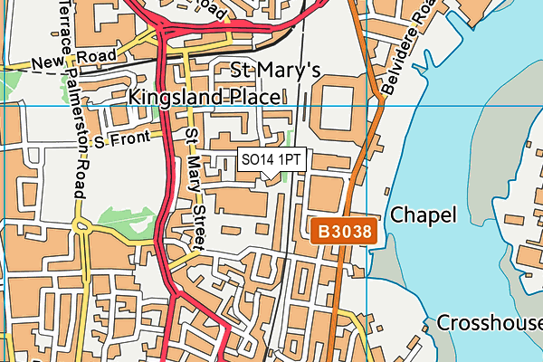 SO14 1PT map - OS VectorMap District (Ordnance Survey)