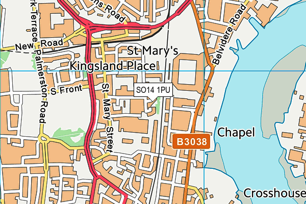 SO14 1PU map - OS VectorMap District (Ordnance Survey)