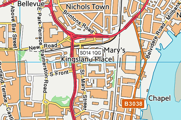 SO14 1QG map - OS VectorMap District (Ordnance Survey)