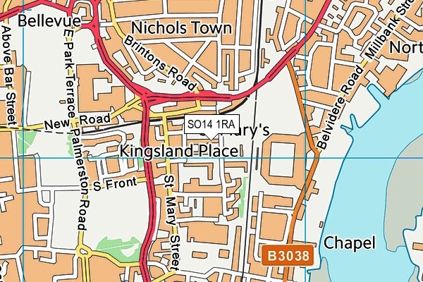 SO14 1RA map - OS VectorMap District (Ordnance Survey)