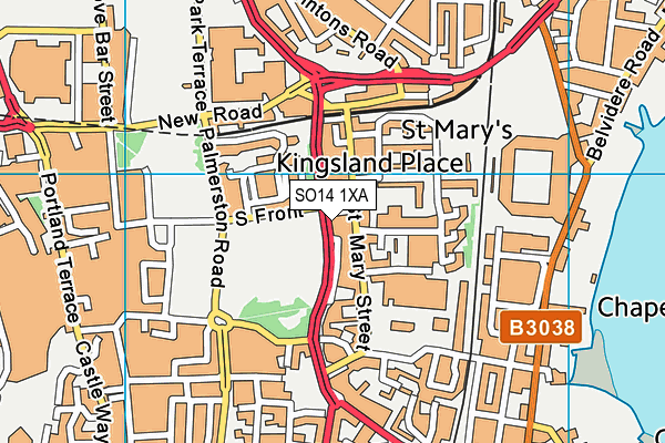 SO14 1XA map - OS VectorMap District (Ordnance Survey)
