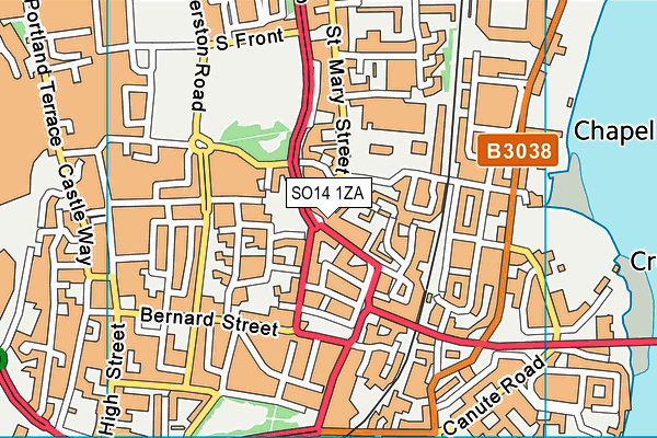 SO14 1ZA map - OS VectorMap District (Ordnance Survey)