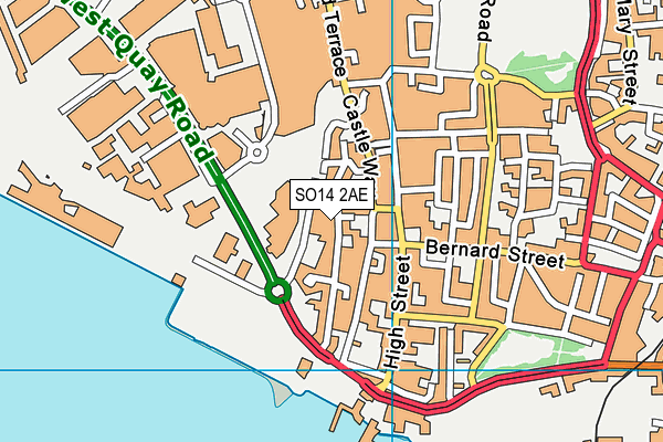 SO14 2AE map - OS VectorMap District (Ordnance Survey)