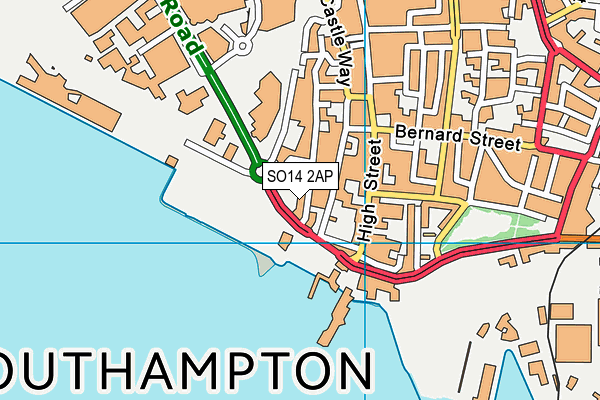 SO14 2AP map - OS VectorMap District (Ordnance Survey)