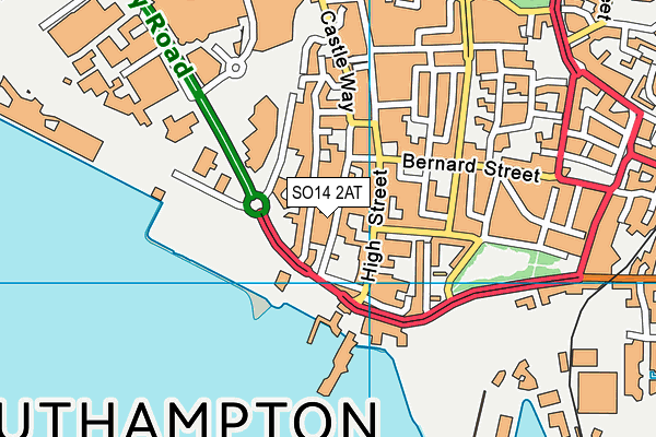 SO14 2AT map - OS VectorMap District (Ordnance Survey)