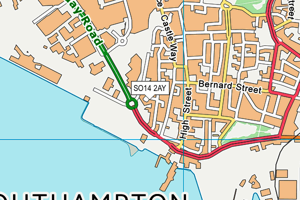 SO14 2AY map - OS VectorMap District (Ordnance Survey)