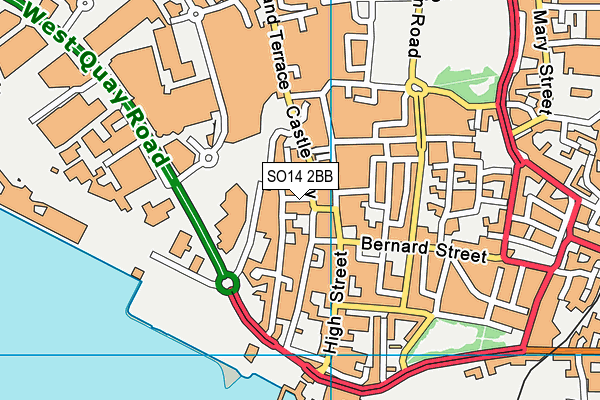 SO14 2BB map - OS VectorMap District (Ordnance Survey)